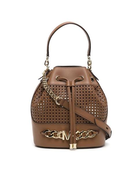 michael michael kors brown leather bucket style ap 1301|Michael Kors Bucket Bag .